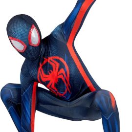 Miles Morales: Spider-Man Costume XL Stretch Spandex with Hidden Zippers and Wrist Slits