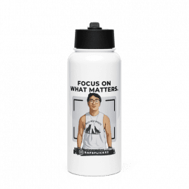 Rafael's Stainless steel water bottle with a straw lid