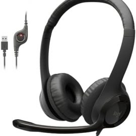 Logitech H390 Wired Headphones with Mic, USB-A Headset with Microphone for PC, Noise Cancelling Microphone for Video Meetings, Music, Gaming - Black : Electronics