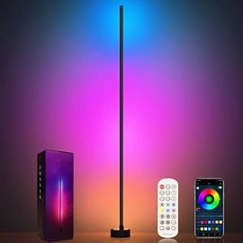 Miortior Corner Floor Lamp - Smart RGB LED Corner Lamp with App and Remote Control, 16 Million Colors & 68+ Scene, Music Sync, Timer Setting - Ideal for Living Rooms, Bedrooms, and Gaming Rooms -