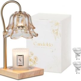 Candeldo Candle Warmer Lamp with Timer: Flower Gold Candle Lamps Height Adjustable Wax Melt House Warming Gifts New Home Decor Christmas Birthday Gift for Women Mom : Home & Kitchen