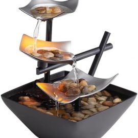 Homedics Tabletop Water Fountain, Home Décor Soothing Sound Machine - Automatic Pump, Deep Basin & Natural River Rocks. Indoor Zen Relaxation for Office, Living Room, or Bedroom, 8.25” Tall : Home & Kitchen