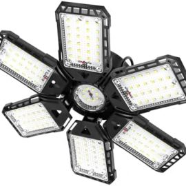 Aoretic LED Garage Lights 1 Pack -180W, 18000LM 6500K Led Shop Light with 6+1 Deformable Panels, Basement Barn Light Garages Ceiling Lights, E26/E27 for Garage, Warehouse, Shop -