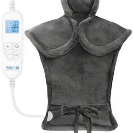 RENPHO Electric Heating Pad for Back, Birthday Christmas Gifts for Women Men Mom Dad Elderly, FSA Eligible Items Only List, Large Heat Pad for Neck Shoulders, 24"x33", ETL Certified, Gray : Health & Household
