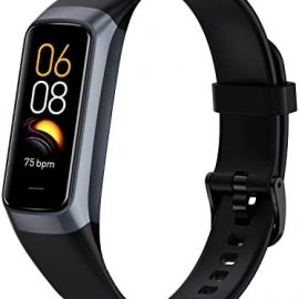 Fitness Tracker with 24/7 Heart Rate Blood Oxygen Sleep Monitor,Activity Tracker with 1.1" AMOLED Touch Color Screen, Multiple Sport Modes Step Counter,IP68 Waterproof for Women Men (Dark Black) : Sports & Outdoors