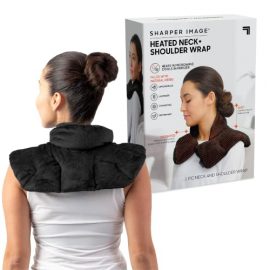 Sharper Image Heated Neck & Shoulder Wrap - Microwavable Warm & Cooling Plush Pad, Scented Aromatherapy (100% Natural Lavender & Herb Spa Blend), Pain Tension Headache Relief Therapy, Gift for Women : Health & Household