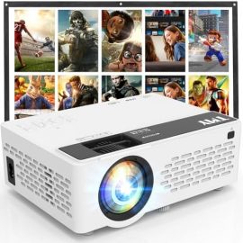 TMY 1080P Full HD Portable Mini Projector, Upgraded Bluetooth Movie Projector with Screen, Compatible with TV Stick Smartphone/HDMI/USB, Indoor & Outdoor Use : Electronics