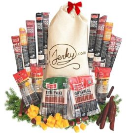 Jerky.com | 26 Piece Meat Sticks Gift Basket with Beef Sticks, Pork, Turkey, Ham & Cheese Sticks | High Protein Snack Variety Pack | Christmas Gifts | Beef Jerky Gifts for Men : Grocery & Gourmet Food