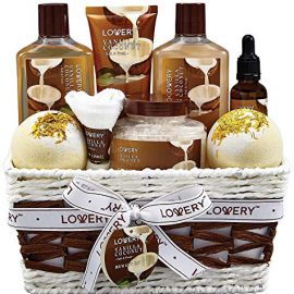 Gifts For Women Gift Basket for Women– 9 Piece Christmas Gifts Set of Vanilla Coconut Home Spa Set, Luxurious Holiday Bath and Body Sets Includes Fragrant Lotions, Extra Large Bath Bombs, Coconut Oil : Beauty & Personal Care
